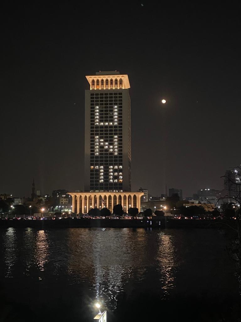 Celebrating 76 years of partnership and close cooperation, Egyptian Foreign Ministry Lights up Office Tower on UN Day 2021