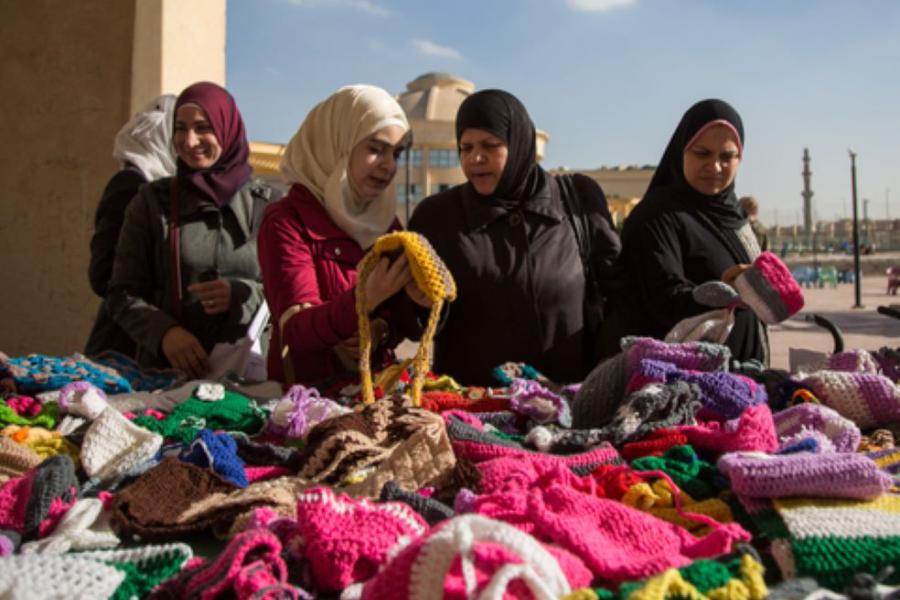 Women and Girls have access to vocational training sessions, where they acquire different skills.